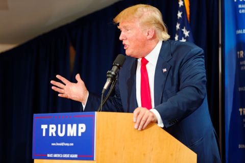 Donald Trump egy 2015-ös kampányeseményen.