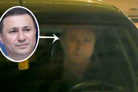 Albán lap: fotón, ahogy Gruevszki vezeti a magyar diplomataautót