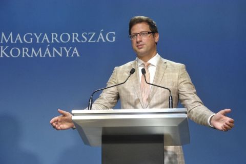 Gulyás Gergely Miniszterelnökséget vezető miniszter sajtótájékoztatója 2018. augusztus 14-én.