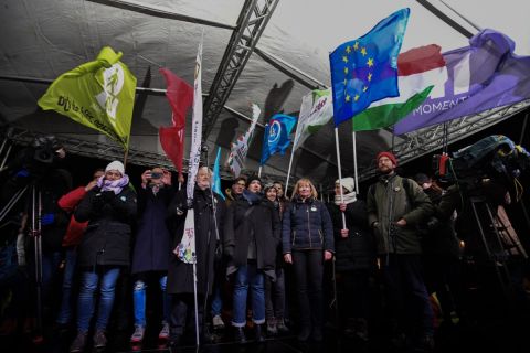 A Kossuth téri kormányellenes tüntetés 2019. január 5-én.