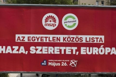 Az MSZP óriásplakátja a 2019 májusi EP-választásokra.