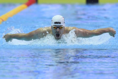 Kenderesi Tamás a férfi 200 méteres pillangóúszás előfutamában a 18. vizes világbajnokságon a dél-koreai Kvangdzsuban 2019. július 23-án.