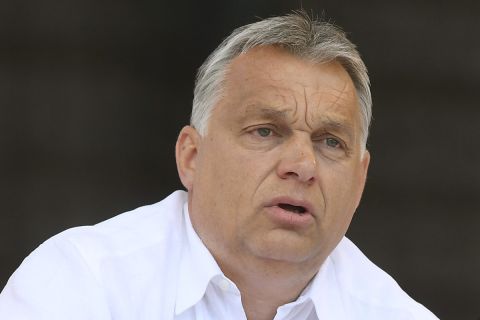 Orbán Viktor a 30. Bálványosi Nyári Szabadegyetem és Diáktáborban (Tusványos) az erdélyi Tusnádfürdőn 2019. július 27-én.