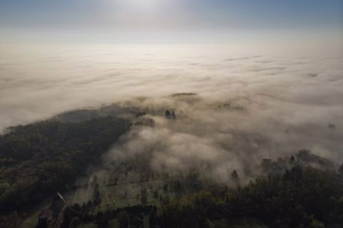Köd a Zala megyei Becsehely közelében 2019. október 27-én.