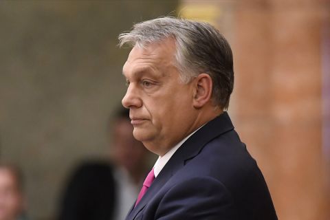Orbán Viktor miniszterelnök napirend előtt szólal fel az Országgyűlés plenáris ülésén 2019. október 21-én.