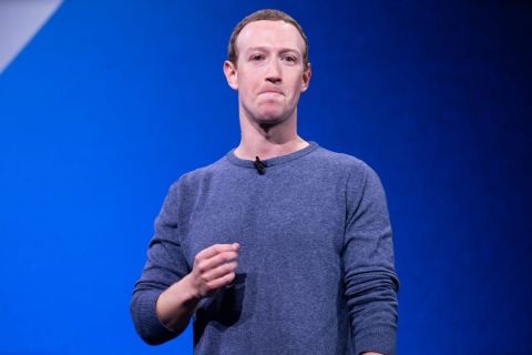 Mark Zuckerberg, a Facebook alapítója beszédet tart a 2019-es F8 fejlesztői konferencián.