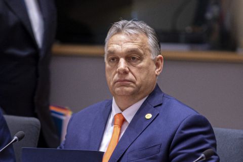 Orbán Viktor magyar az EU-tagországok állam- és kormányfői évzáró találkozóján Brüsszelben 2019. december 12-én.
