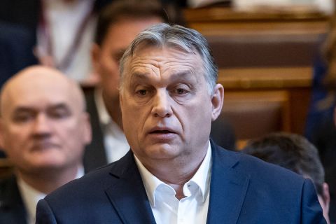 Orbán Viktor a parlament 2020. március 16-i ülésén.