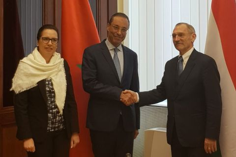 Pintér Sándor belügyminiszter és Abdelkader Amara marokkói közlekedési és vízügyi miniszter találkozója Budapesten.
