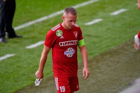 A debreceni Dzsudzsák Balázs az OTP Bank Liga 4. fordulójában játszott Debreceni VSC - ZTE FC mérkőzés után a debreceni Nagyerdei Stadionban 2021. augusztus 21-én.