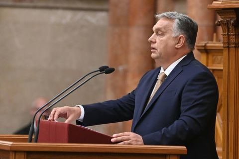Orbán Viktor miniszterelnök napirend előtt felszólal az Országgyűlés őszi ülésszakának nyitónapján, 2022. szeptember 26-án.