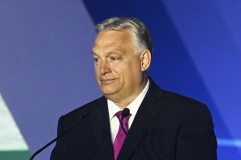 Orbán Viktor miniszterelnök beszédet mond a CPAC Magyarország kétnapos konzervatív konferencián a Bálna Budapestben 2023. május 4-én.
