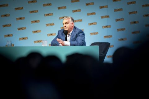 Orbán Viktor miniszterelnök a Tranzit politikai fesztiválon Tihanyban 2023. augusztus 25-én.