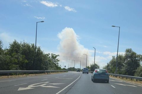 M5 autópálya tűz Kecskemétnél
