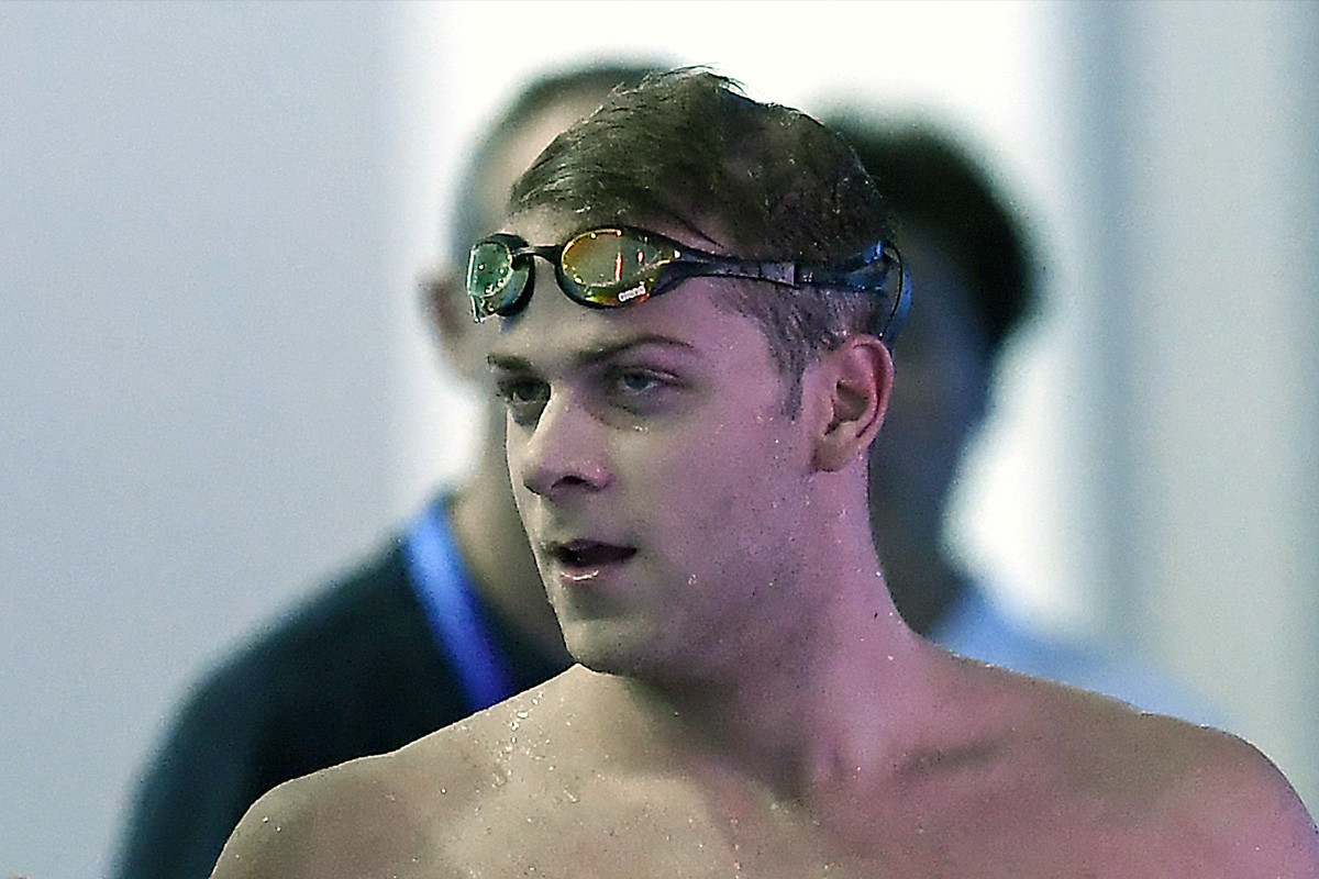 Kenderesi Tamás a férfi 200 méteres pillangóúszás elődöntője után a 18. vizes világbajnokságon a dél-koreai Kvangdzsuban 2019. július 23-án.