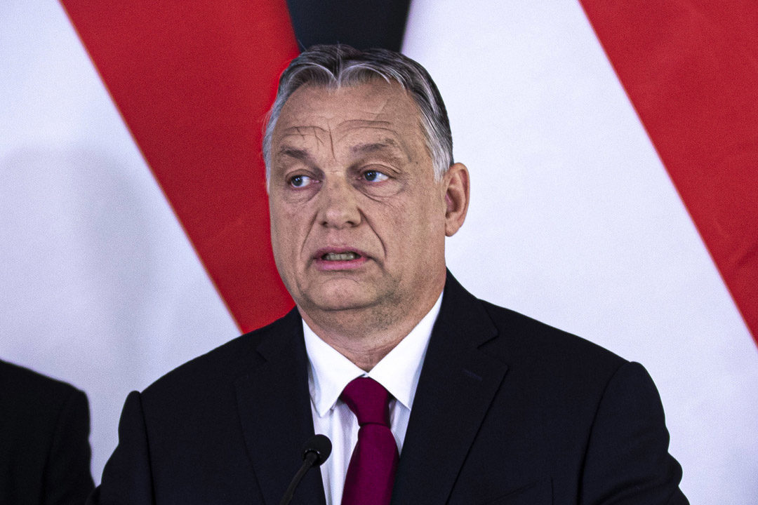 Orbán Viktor miniszterelnök bejelentést tesz Budapesten 2020. április 6-án.