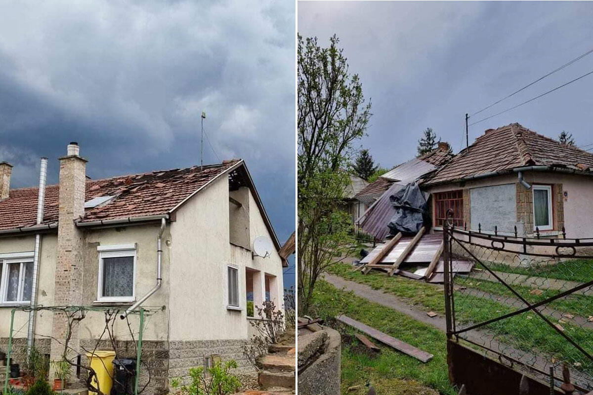 Vihar után a Borsod-Abaúj-Zemplén megyei Ónodon 2022. április 24-én.