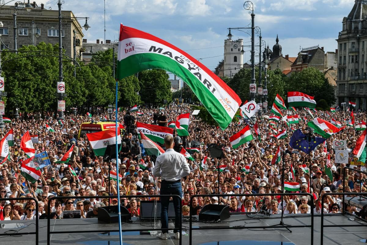 Magyar Péter 2024. május 5-i, debreceni tüntetése.