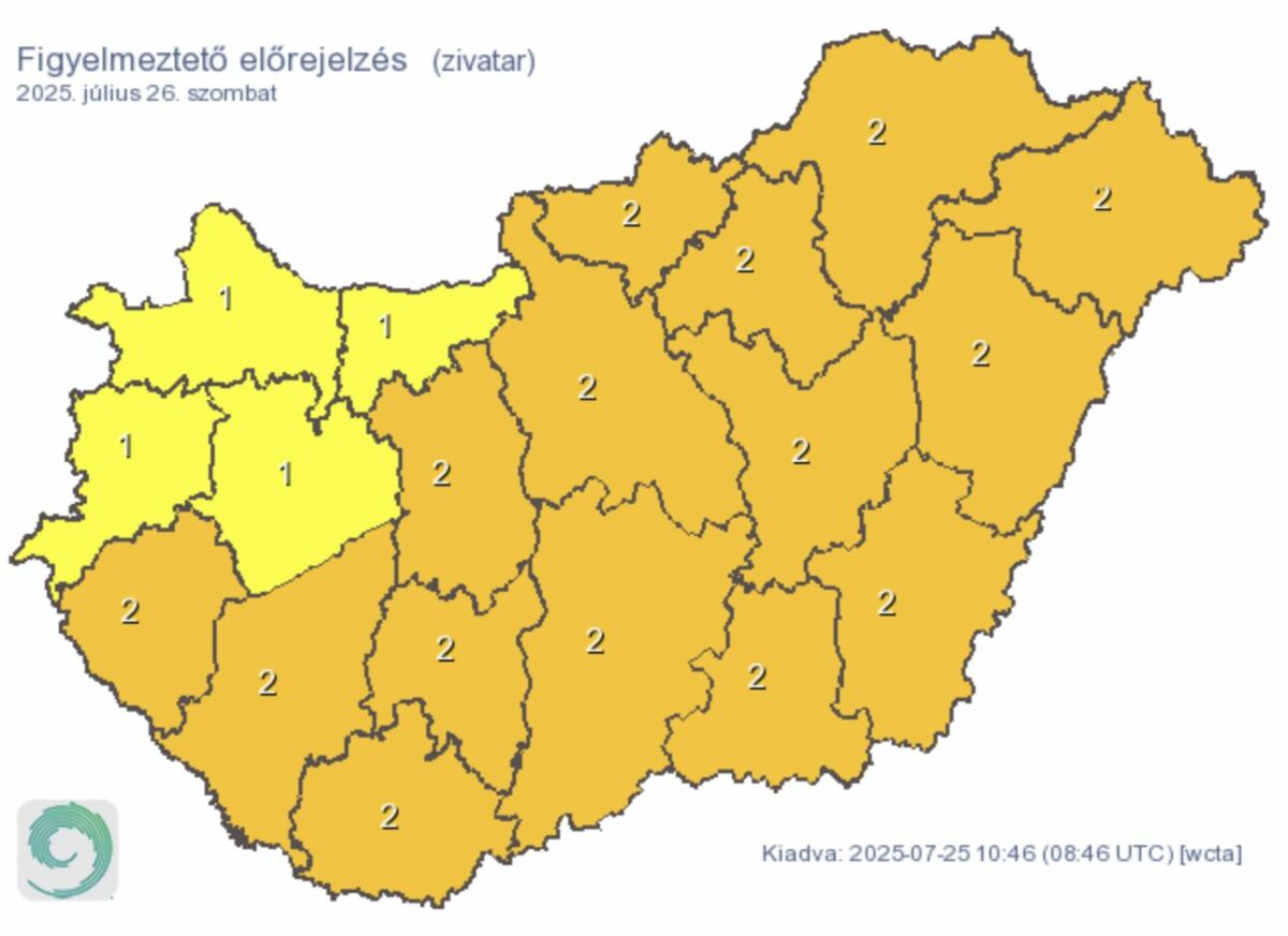 Figyelmeztetések szombatra.