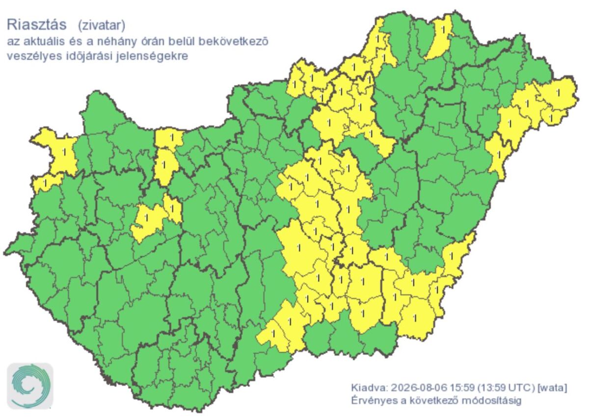Várható zivatarok pénteken.